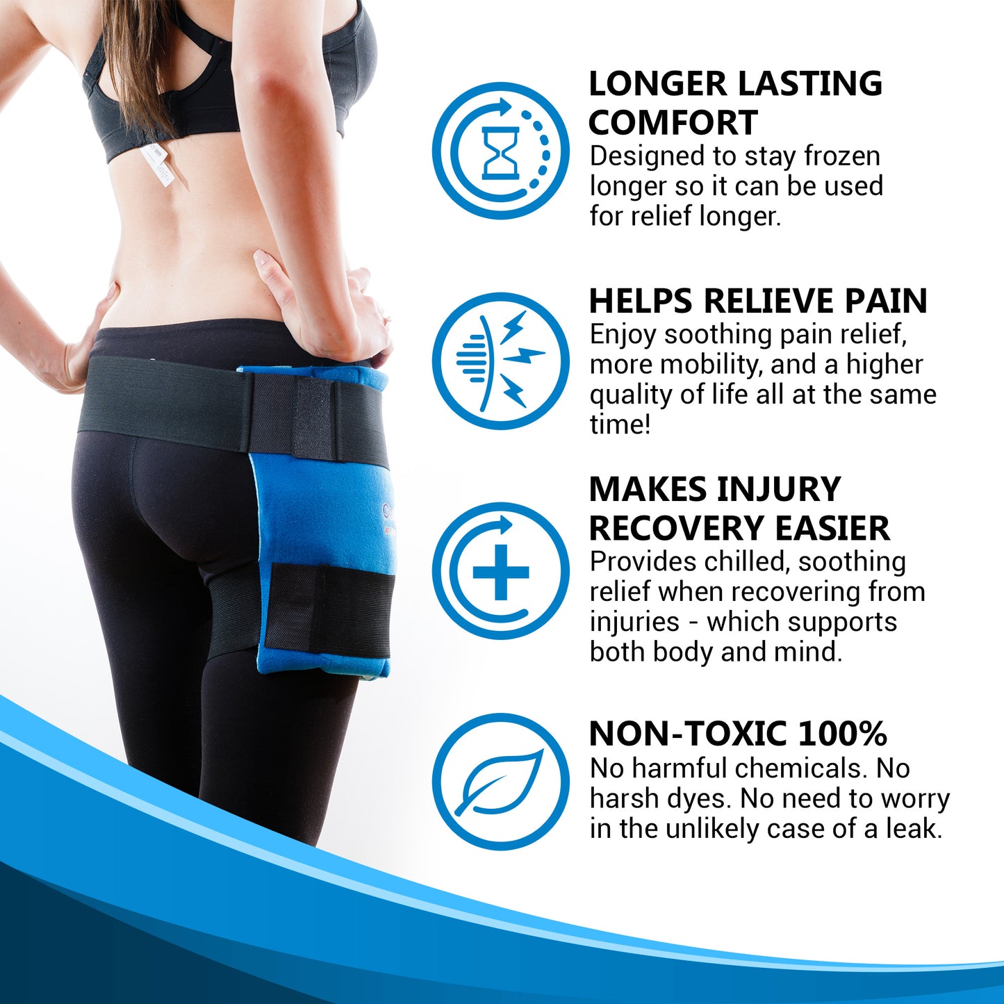 Soft Gel Hot/Cold Pack for Hip - Hip Ice Packs - Cool Relief Ice Wraps